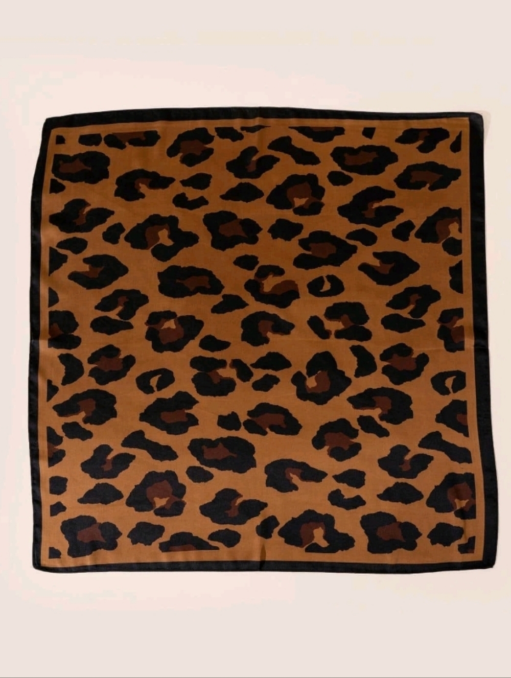 Brown and Black Leopard Print Satin Scarf Summer Beach Travel Vacation Festival